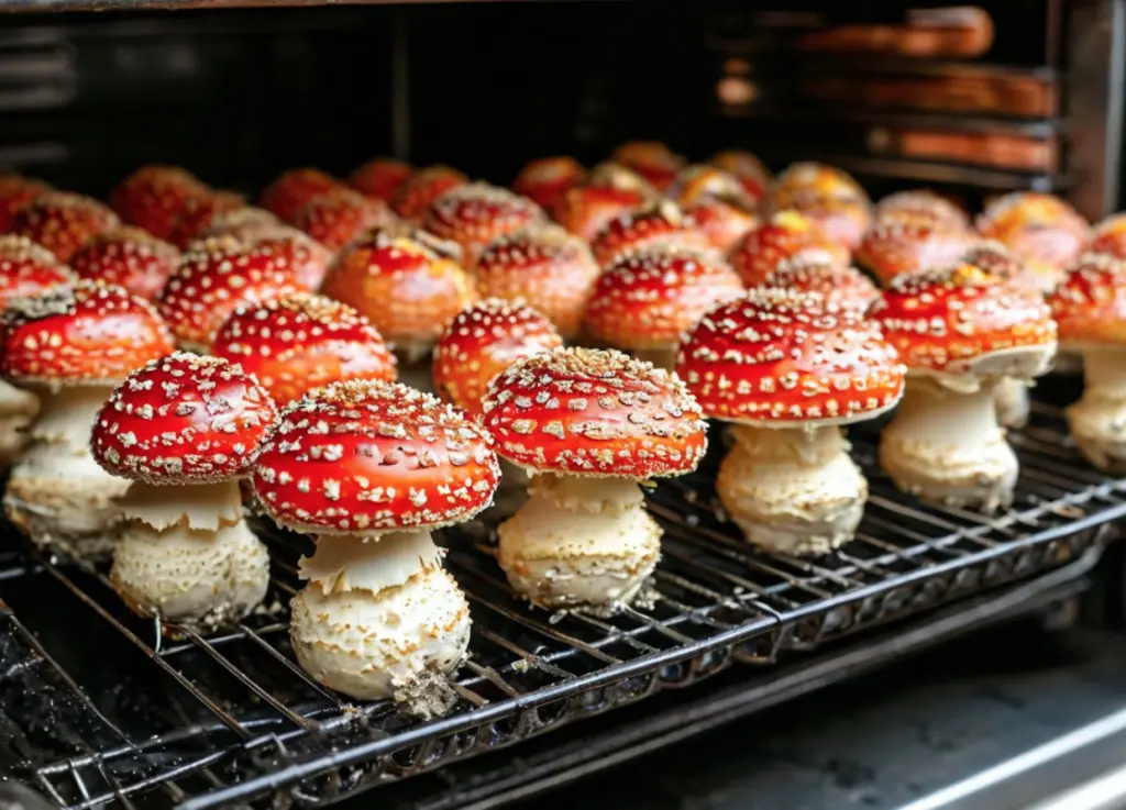 Сушка мухомора в духовке