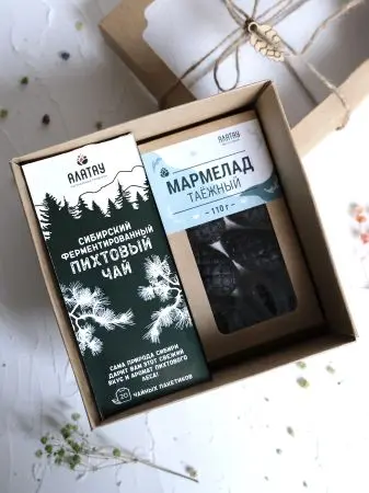 Подарочный набор «Сосновый №3» 4 в 1 (чай и мармелад)
