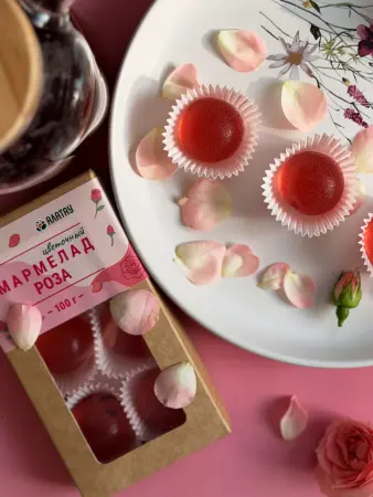 Мармелад цветочный Роза в крафтовой упаковке 100 г