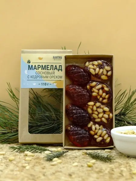 Мармелад сосновый с кедровыми орешками, 110 г