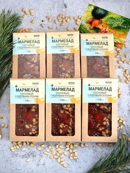 Подарочный набор мармелад с кедровыми орехами 6 шт по 110 г