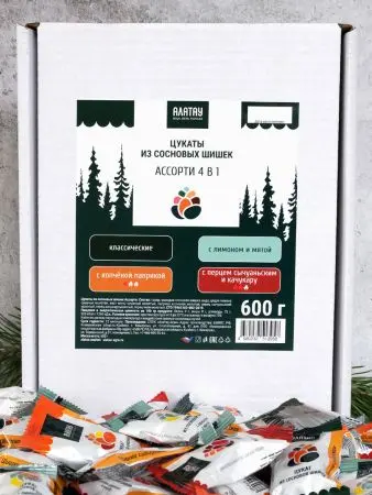 Цукаты сосновые Ассорти 4 вкуса, 600 г Цукаты сосновые Ассорти 4 вкуса, 600 г