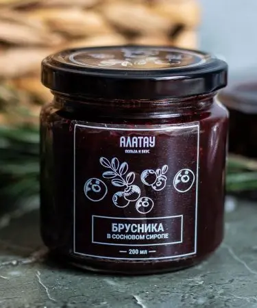 Брусника в сосновом сиропе, 200 мл