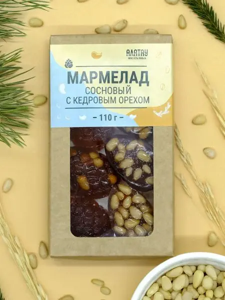 Мармелад сосновый с кедровыми орешками, 110 г