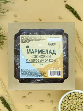 Мармелад сосновый с кедровыми орешками, 500 г Мармелад сосновый с кедровыми орешками, 500 г