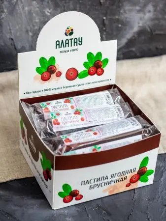 Пастила без сахара ягодная брусничная 900 г