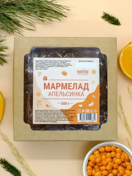 Мармелад фруктовый Апельсиновый, 500 гр