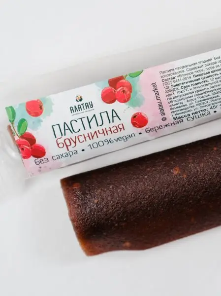 Пастила без сахара ягодная брусничная 900 г