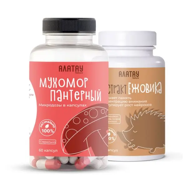 КОМБО «Мухомор Пантерный и Ежовик»: микродозинг из мухомора пантерного и экстракт ежовика 