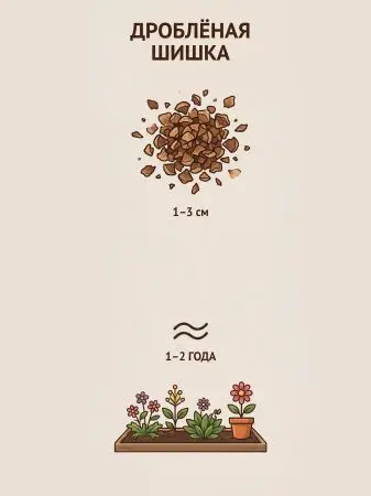 Мульча для комнатных растений из шишек резаных 6 кг