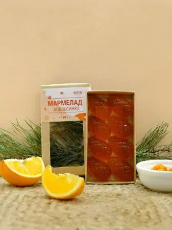 Мармелад ягодный Апельсинка в крафтовой коробке, 110г