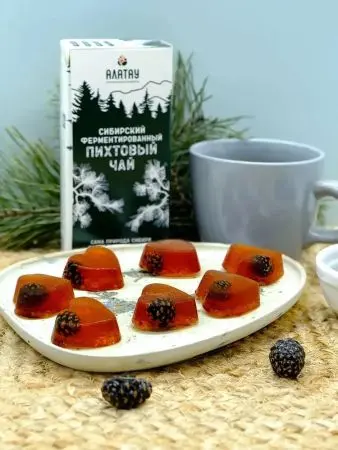 Мармелад "Сердце" с сосновой шишкой в крафтовой коробке, 110 г